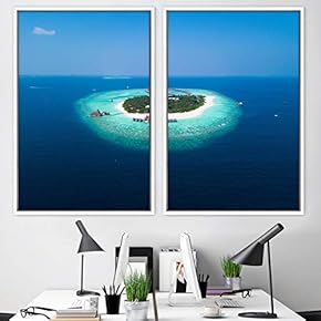 signwin 2 Piece Framed Canvas Wall Art Coastal...