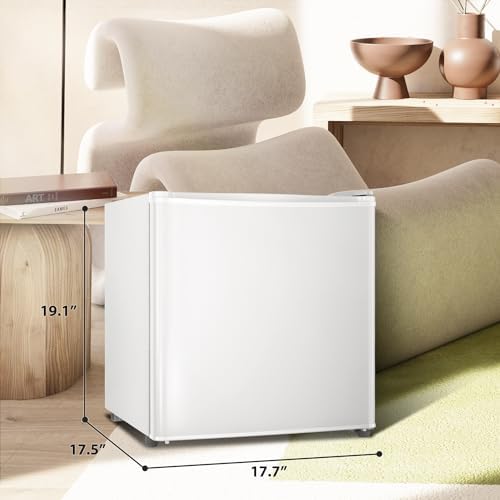 Kismile Compact Fridge with Freezer, 1.6 Cu.ft Mini Refrigerators with Removable Shelves, Adjustable Thermostat, Reversible Single Door, Low Noise,Small Refrigerator for Apartment/Home/Office (White) 8 4100wN tX6L. AC