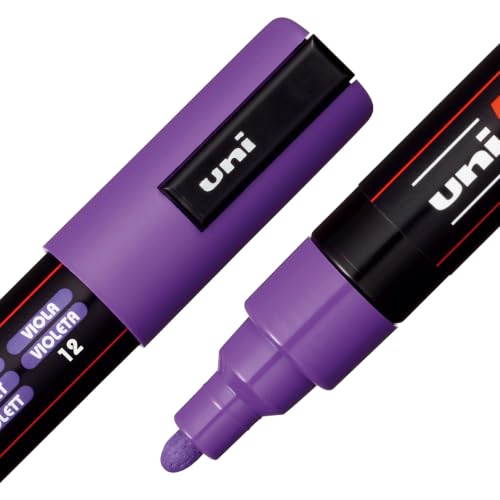 Image of POSCA PC-5M Water-Based Paint Markers, Medium Reversible Tip (1.8-2.5 mm), 8 Count Purple Shade Colors