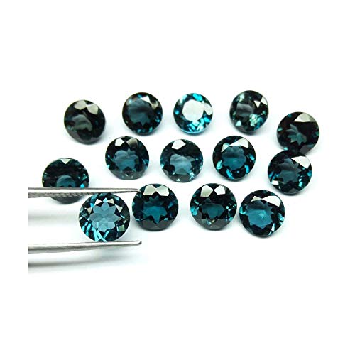 Topaze Bleu London de forme ronde 4.5 mm : pierre précieuse naturelle pour fabrication de bijoux
