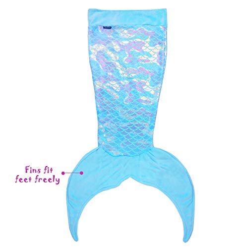 Echolife Glitter Mermaid Tail Blanket Fleece with Sequin Fish Scales Sleeping Bags Birthday