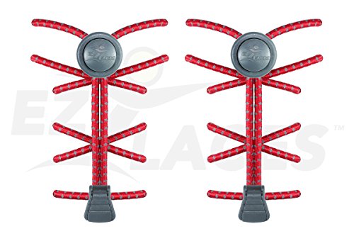 EZLACES No-tie, reflective, high performance, elastic locking shoe laces. Original. Warranty. XL length 45
