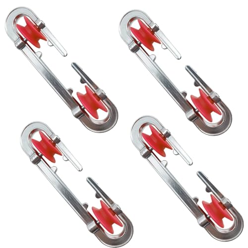 4Pack Clothesline Spreader,Plastic Aluminum Siver Clothesline Separator Spreader Pulley for Heavy Loads and Long Clothesline