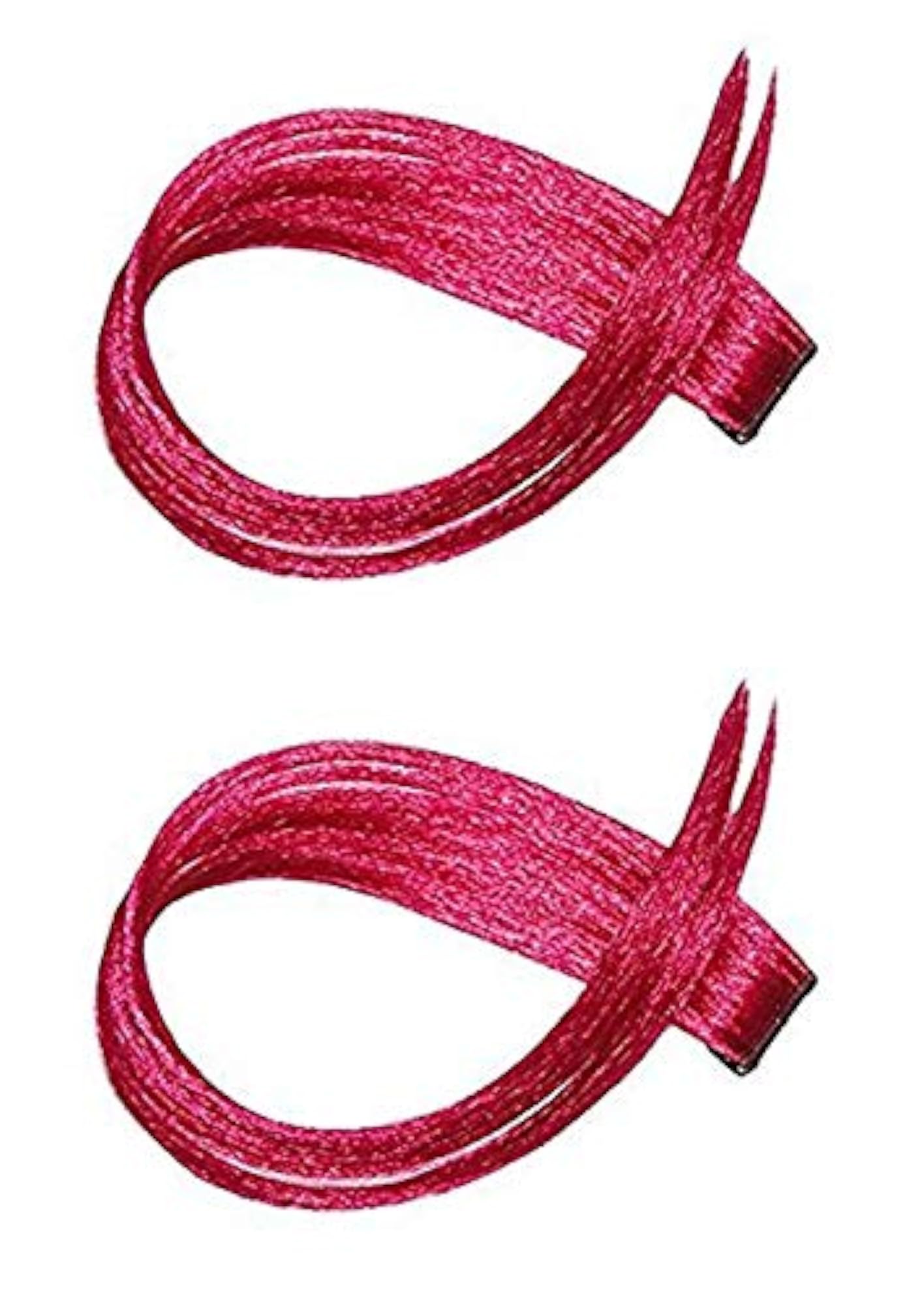 Long Straight Highlights Hair Streaks Extension, Magenta