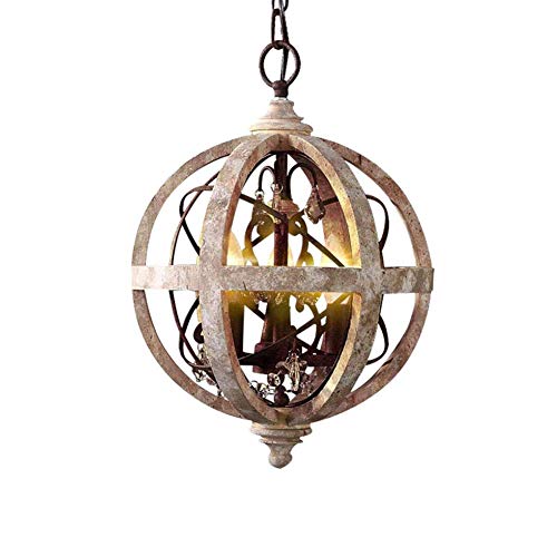 Lustre d'orbe bois industriel pour transformer un salon sombre et sans charme