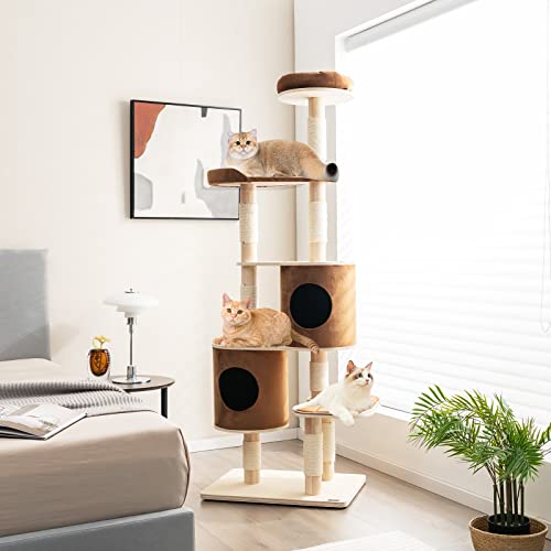 Árbol para gatos de 75 pulgadas de altura con 6 niveles y rascadores miniatura 2