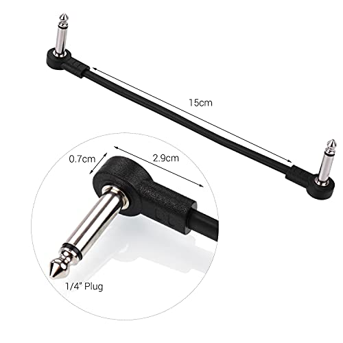 Mingzhe Cabos de Remendo Planos para Pedais de Efeito de Guitarra Ac-8 com 6 Polegadas de compriment