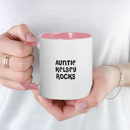 Taza de cerámica CafePress 11 oz blanca con interior rosa miniatura 5