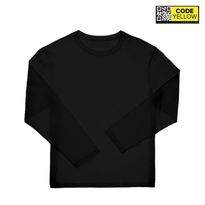 Image of Men's Solid Regular Fit Full Sleeve Round Neck Cotton T-Shirt