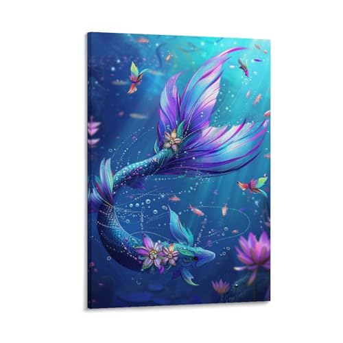 Peinture Sur Toile Poisson Décoration Salon Pour Ambiance Marine