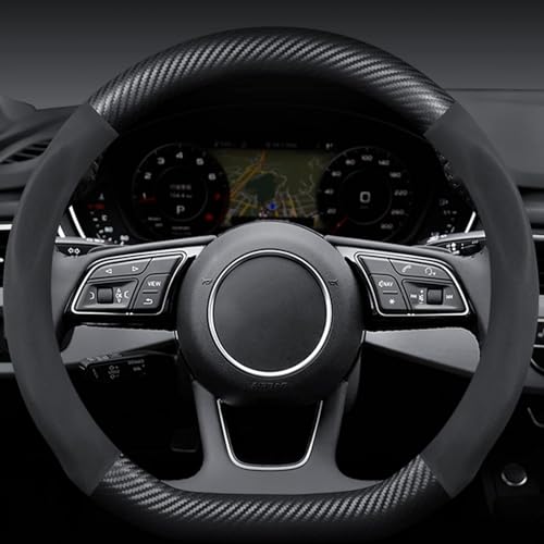 vvvyfx Couvre Volant Voiture pour Audi A3 Sportback 4 (IV) 8Y S-Line I 2020-2024, Couvre Volant en PU Cuir,Chaude en Hiver et Fraîche en été,Durables Accessoires Volant Voiture,Respirant vvvyfx Couvre Volant Voiture pour Audi A3 Sportback 4 (IV) 8Y S-Line I 2020-2024, Couvre Volant en PU Cuir,Chaude en Hiver et Fraîche en été,Durables Accessoires Volant Voiture,Respirant