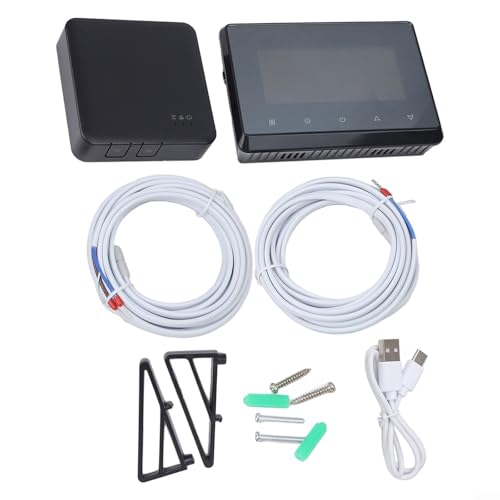 Termostato inalámbrico programable con control de voz y medición precisa de la temperatura (negro + sensor)