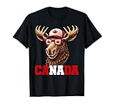 Canada Day Moose Maple Leaf Flag Sunglasses Canadian Pride T-Shirt