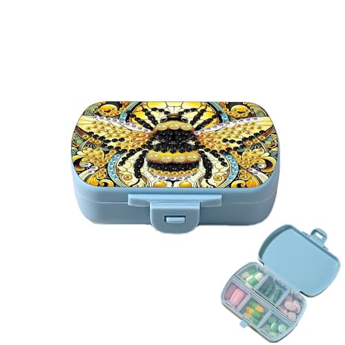 Image of ARTopet Diamond Art Painting Mini Storage Box with 6-Grid Creative Design Compact Portable Small Case for Purse Travel Daily (Bee)