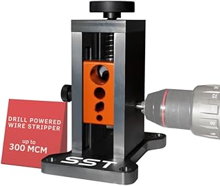 SST - Wire Stripping Machine - Drill-Powered Scrap Wire Stripper - Adjustable Wire Guide & Romex Slot - Strips Copper, Solid, & Stranded Wires