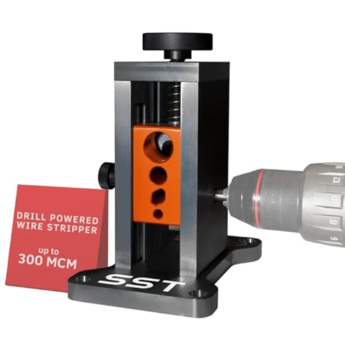 SST - Wire Stripping Machine - Drill-Powered Scrap Wire Stripper - Adjustable Wire Guide & Romex Slot - Strips Copper, Solid, & Stranded Wires