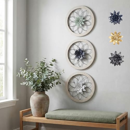 AIM & GGKK 3 Piece Round Farmhouse Wall Decor Set