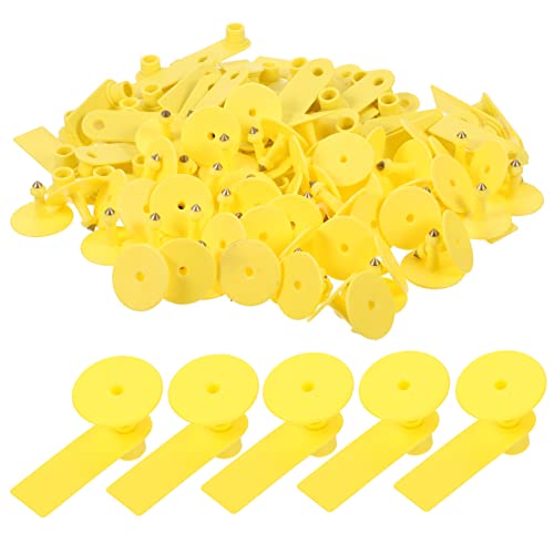 HEMOTON 100Sets Blank Ear Tags for Livestock Identification Durable and Wear Resistant Tags for Cows Goats Sheep and Pigs for Herd Management and Theft Prevention