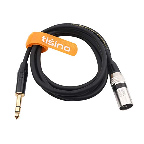 TISINO 6,35 mm TRS Stereo Jack na XLR męski zbalansowany kabel połączeniowy sygnałowy kabel krosowy przewód - 2 m