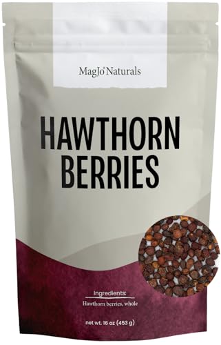MagJo Naturals Hawthorn Berries, Whole Dried, 16 oz (1 lb)