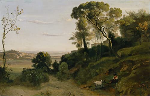 Óleo sobre lienzo el campo cerca de Nápoles con acabado de alta fidelidad de 60x90cm