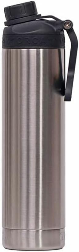 ORCA Hydra 22oz | Insulated, Stainless Steel Water Bottle with Powder Coat Finish & Silicone Grip Whale Tale Handle, Dishwasher Safe Sports Bottle — Black