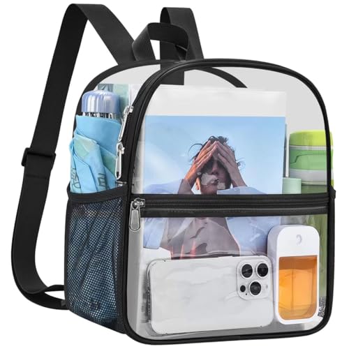 USPECLARE Clear Backpack Stadium Approved 12X11x6, Waterproof Clear Bag Stadium Backpack for Concert Work Sport Event