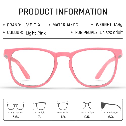 Meigix Safety Glasses Anti Fog Anti Scratch Stylish Safety Glasses With Side Shields, Cute Safety Goggles For Women/Men(1 Pair) (Light Pink) #TOP4
