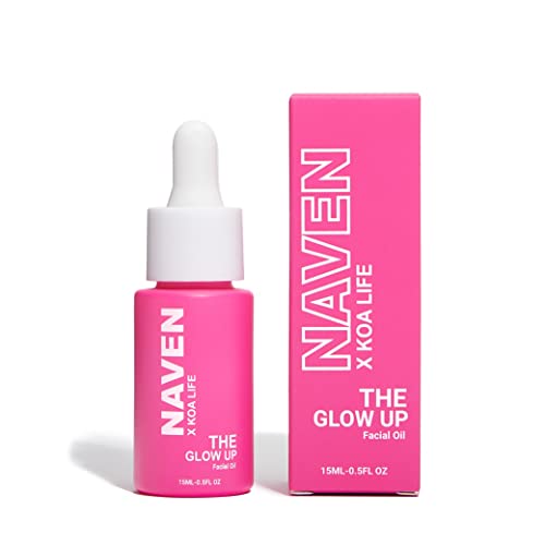 KOA LIFE X NAVEN The Glow Up - Daily Anti-Aging Facial Oil, Ultra Hydrating Face Oil, Face Moisturizer, Serums, Vegan, Chemical Free - 0.5 Fl Oz