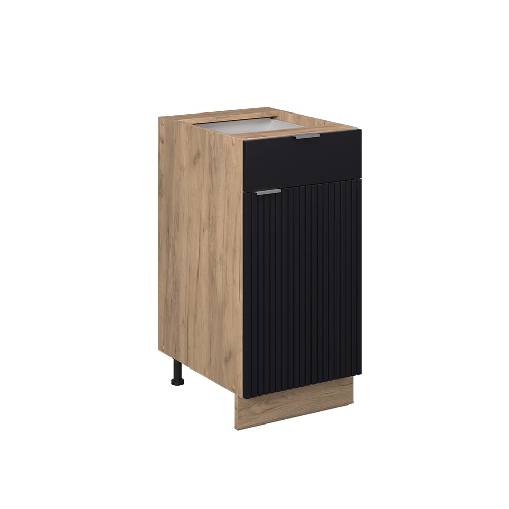 Vicco Kitchen base cabinet Fame-Line, Black striped, 40 cm — image 1