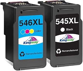 KINGWAY Replacement for Canon PG-545XL CL-546XL Ink Cartridges PG-545 CL-546 Use with Canon Pixma MG2550 MG2550S TS3150 MX495 MG3050 TR4550 TS3151 TS205 TS305 TR4551 (1 Black, 1 Color)