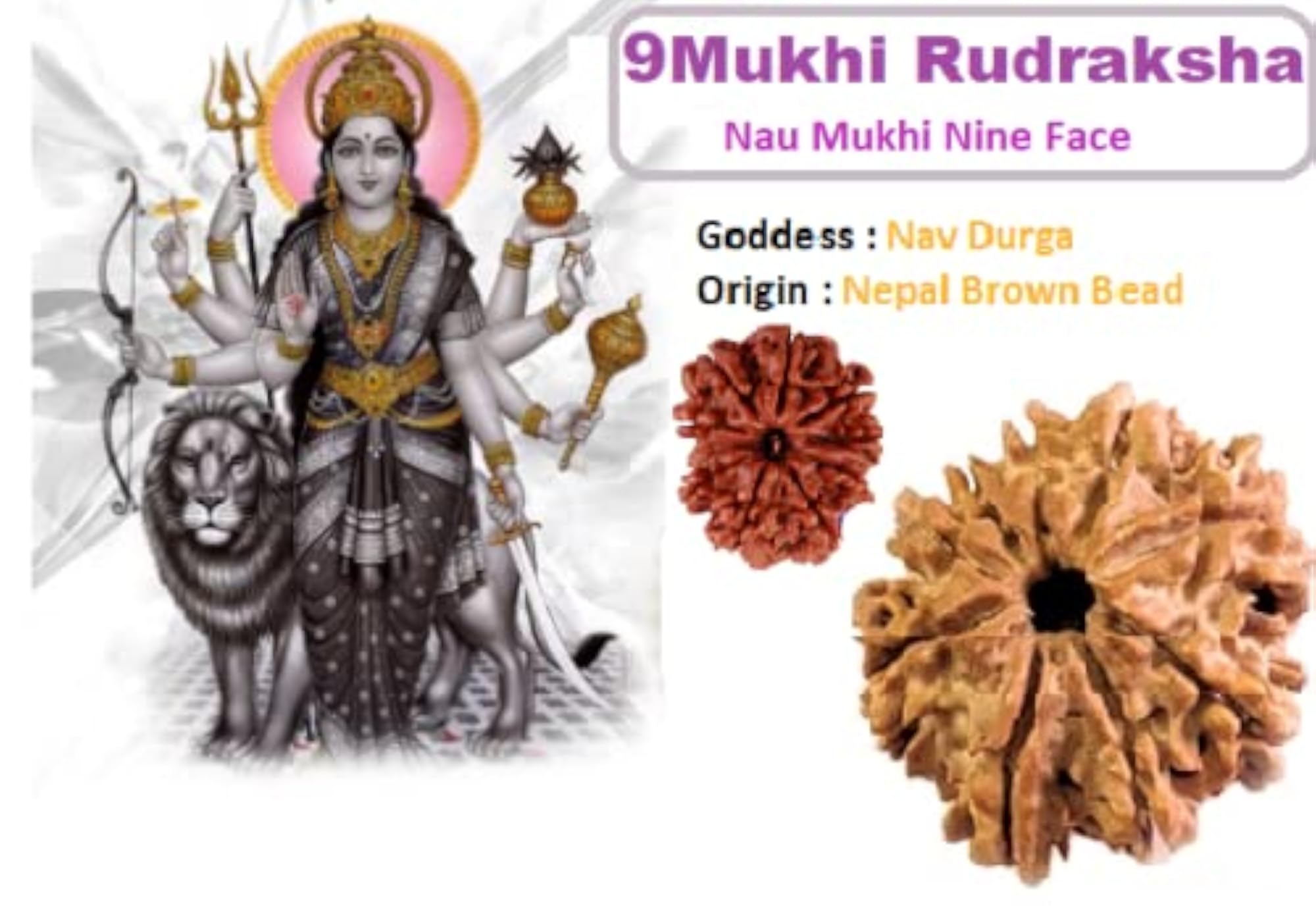 Nine Face Rudraksha Pendant, Easy to Wear
