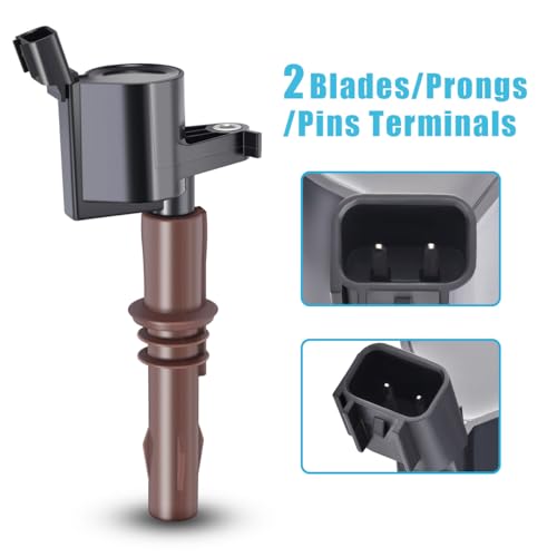 Image of MAS Set of 10 Performance Ignition Coils Pack & OEM Motorcraft Spark Plugs SP509 Compatible with Ford F250 F350 F450 F550 Super Duty F650 F750 F53 F59 6.8L V10 Replacement for 8L3Z-12029-A C1659 DG521