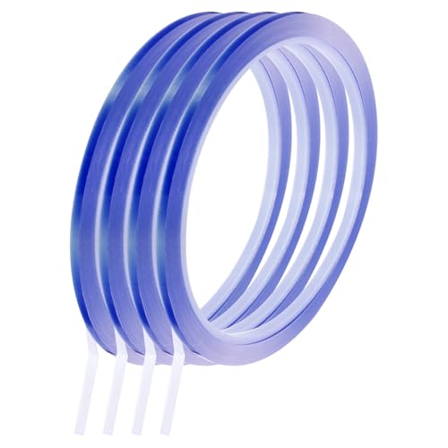 Image of uxcell Blue Heat Tape, 4 Rolls 3mmx33m 108ft High Temperature Heat Resistant Tape for Sublimation,Heat Vinyl Press,Heat Transfer, Circuit Board, No Residue