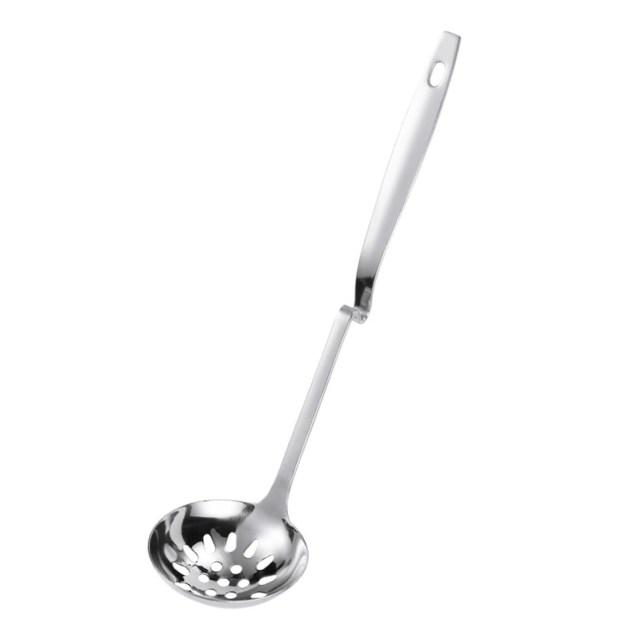 NAMOARLY 28.5cm Stainless Steel Slotted Spoon Hook Silverware Set Soup Strainer for Hot Pot Restaurant