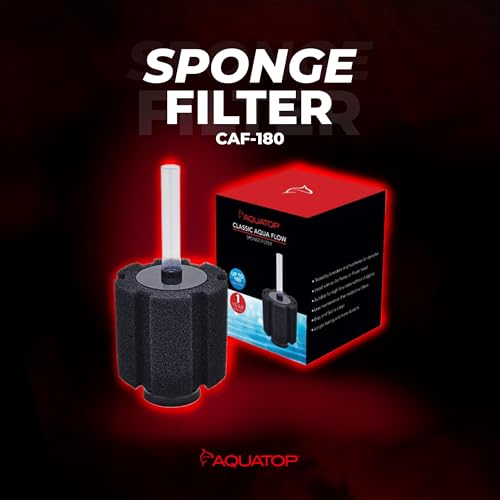 Image of Aquatop Internal Sponge Filter - Up to 180 Gallons - CAF-180 - Includes Free Air Stone - Mechanical & Biological Filtration - High Flow Rates