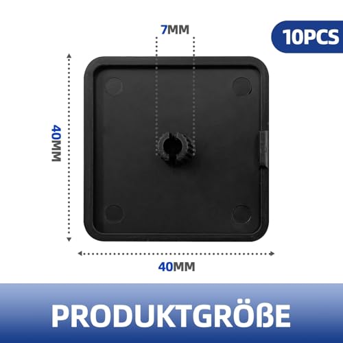 Endkappe Aluprofil 40x40 Abdeckkappen Aluprofil Kunststoff Schutzkappen - Aluprofil Kappe Profil Endkappe Profilabdeckkappe Kunststoff - Aluprofil Zubehör Vierkantrohr Endkappen (10 Stück, Schwarz)