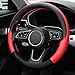 LABBYWAY Steering Wheel Cover, Universal Fit 15 Inch Microfiber Leather Car Wheel Protector, Anti-Slip, Red