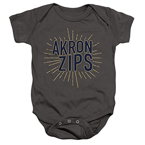 University of Akron The Official Burst Unisex Infant Snap Suit for Baby, Charcoal, Small (6 Months)