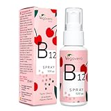 Vegavero Vitamin B12 Spray | Vegan Methylcobalamin | 120 Days | Natural Cherry Flavour | 500 µg per Day | Liquid Travel Size