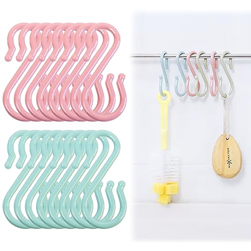 punwey 16pcs Ganchos en Forma de S, Gancho Colgante Multifuncionales, para Colgar Bolsos Ropa Ollas y Sartenes, Ganchos para Colgar el Gabinete de la Cocina Oficina del Dormitorio del Baño
