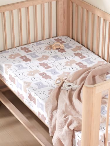 Image of TILLYOU Baby Crib Sheets for Boys Girls, Super Soft Toddler Bed Sheets, 2 Pack Sheets for Standard Crib Mattress 28x52in, Boonie Cubs