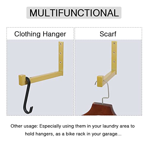 Ovov 6 Pack Metal Shelf Brackets Industrial Floating Shelf Bracket Wall Mounted Decorative（Gold 12"） #TOP5
