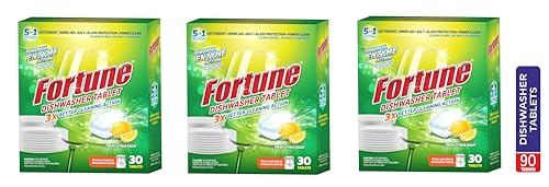 FORTUNE Dishwasher Tablets, 5 in 1 Action, Fresh Scent, 90 Count (90.00)
