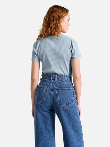 Image of Zilcon Women Fashion Trendy Ribbed Round Neck t Shirt for Woman Half Sleeves Tops for Women Stylish Western Formal, Casual, Office, Date, Outing, Party Tops