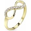 Spikes Infinite Pave Brass Gemmed Ring