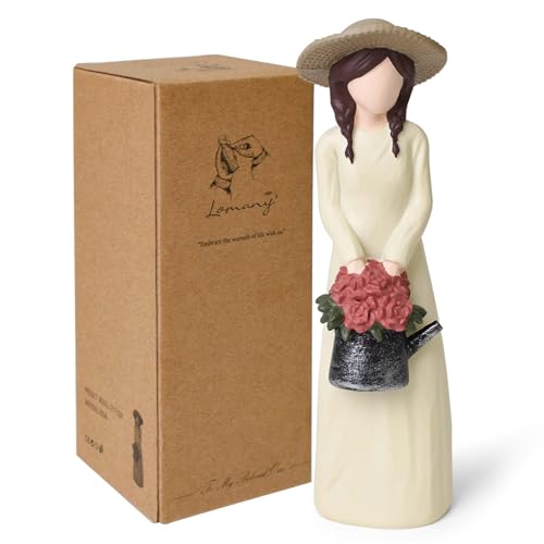 thovorrnl Gartengeschenke für Frauen, ausgefallene Gartengeschenke für Gärtner, Gartenfiguren aus Kunstharz für Gartenliebhaber und Naturliebhaber, geformt, handbemalt, Heimbüro, Regaldekor