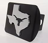 Elektroplate UTX University of Texas Black with Chrome Debossed TX State Shape Longhorn Emblem Metal