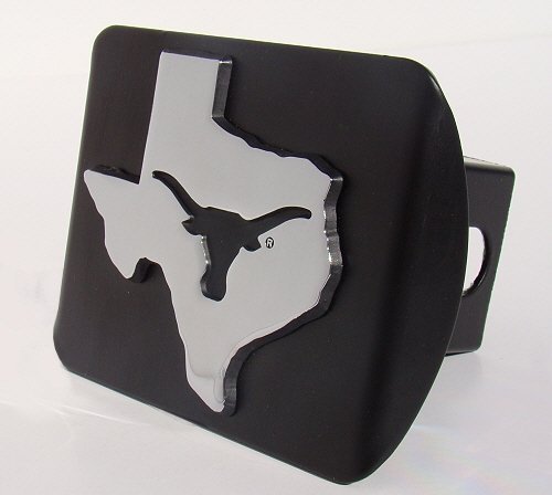 Elektroplate Utx University Of Texas Black With Chrome Debossed Tx State Shape Longhorn Emblem Metal Trailer Hitch Cover Fits 2 Inch Auto Car Truck Receiver With Ncaa College Sports Logo #TOP10
