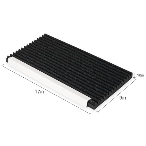 HOXHA Air Conditioner Foam Insulation Window Kit 2 Pack, AC Side Panels Kits, Air Conditioner Accessories Seal, 17 inch×9 inch ×7/8 inch (Black)